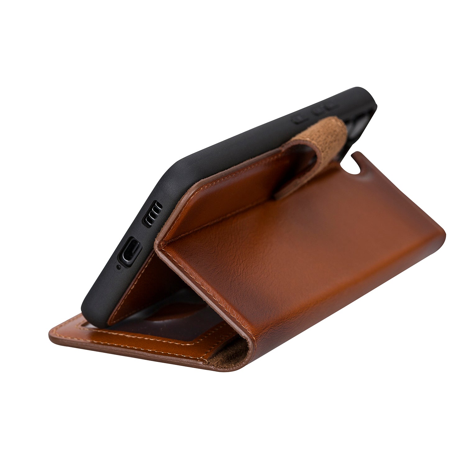 Magic Magnetic Detachable Leather RFID Blocker Wallet Case for Samsung Galaxy S22 (6.1") - EFFECT BROWN