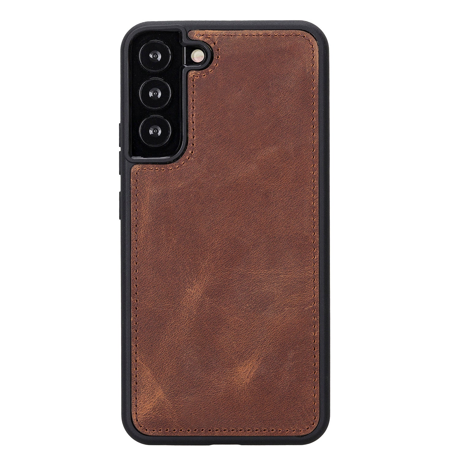 Magic Magnetic Detachable Leather RFID Blocker Wallet Case for Samsung Galaxy S22 (6.1") - BROWN