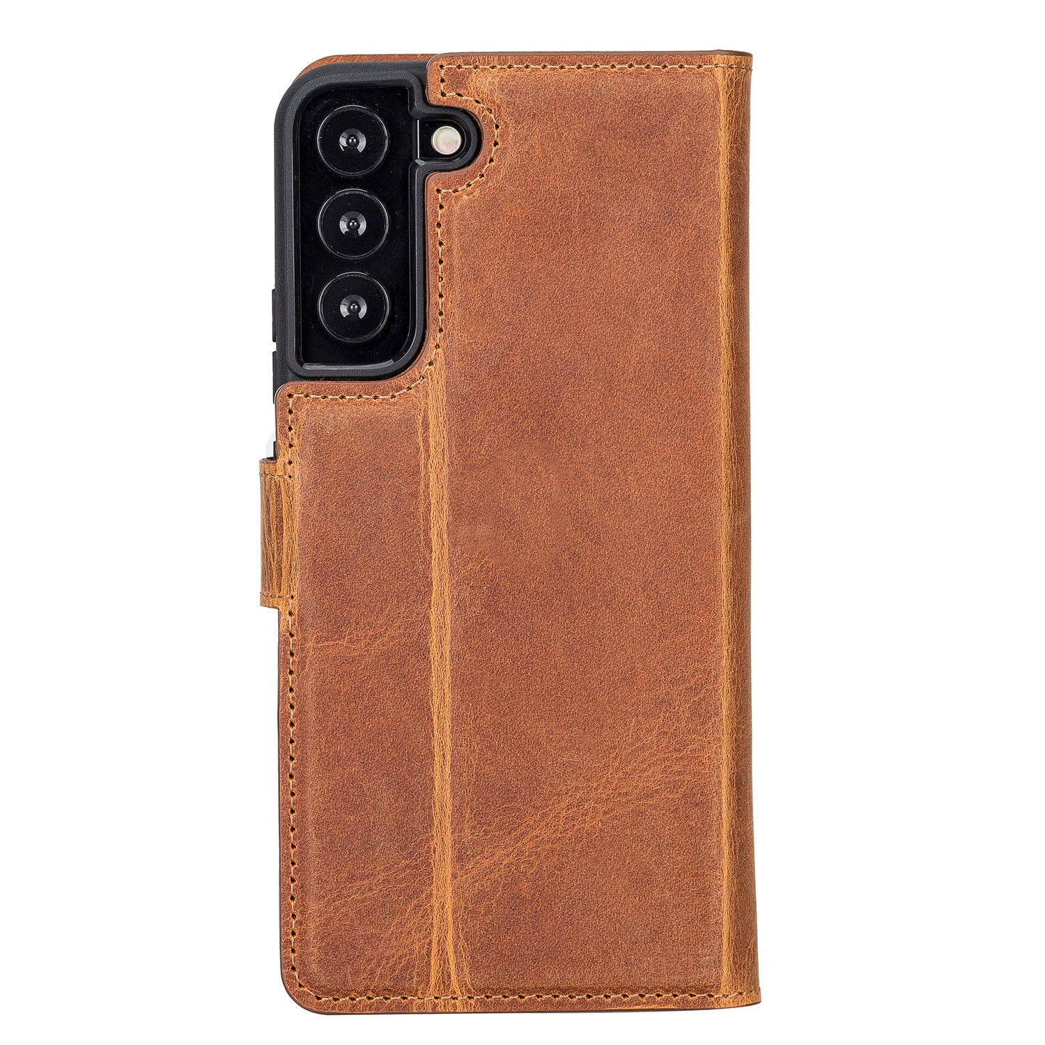 Liluri Magnetic Detachable Leather Wallet Case for Samsung Galaxy S22 Plus (6.6") - TAN