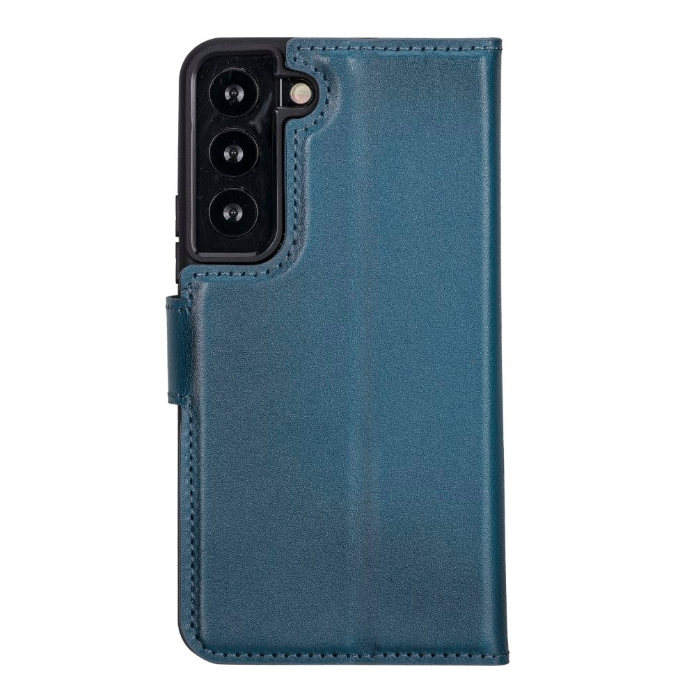 Magic Magnetic Detachable Leather RFID Blocker Wallet Case for Samsung Galaxy S22 Plus (6.6") - BLUE