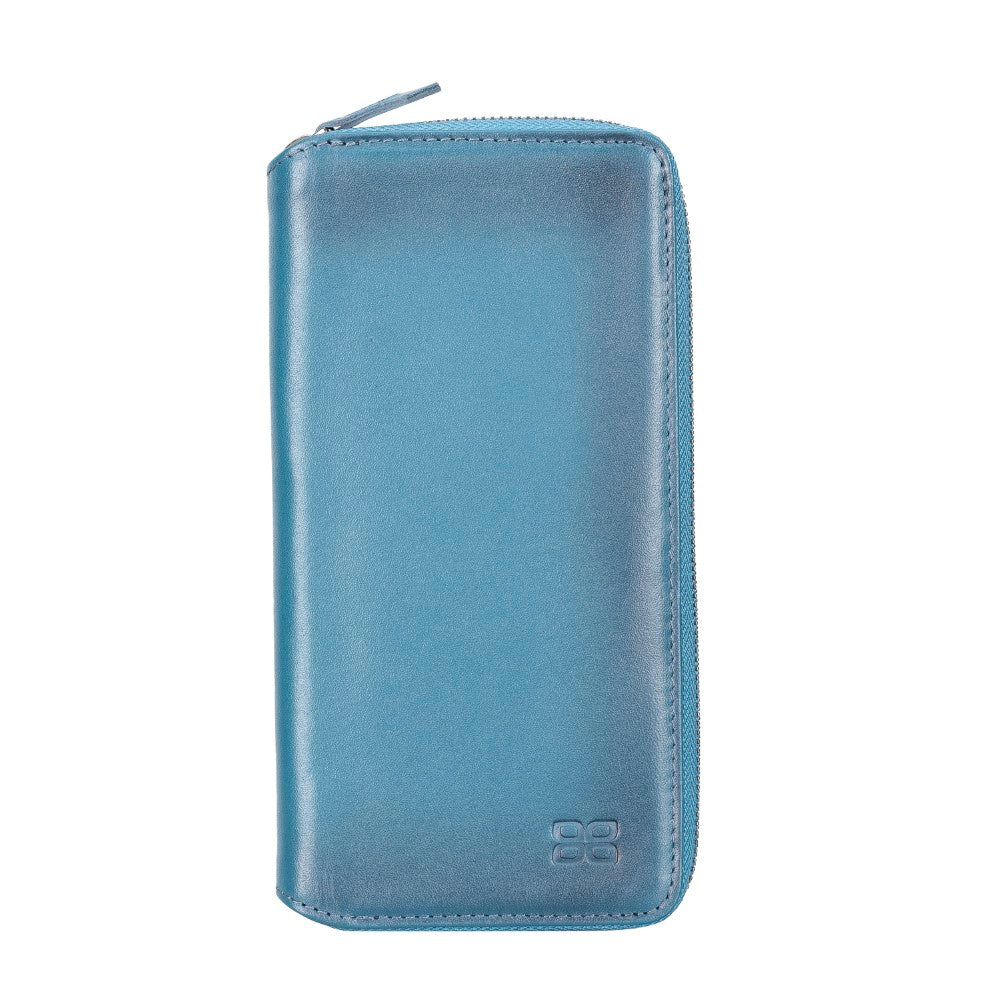 Pouch Magnetic Detachable Leather Wallet Case with RFID for Samsung Galaxy S22 Ultra (6.8") - BLUE