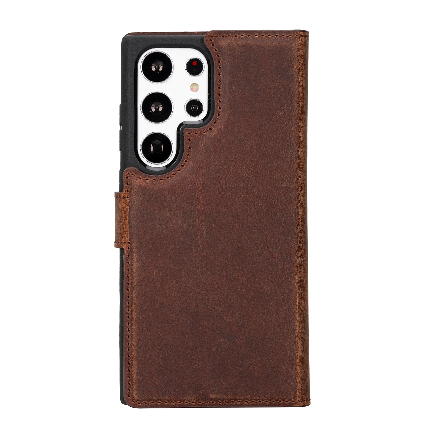 Magic Magnetic Detachable Leather RFID Blocker Wallet Case for Samsung Galaxy S23 Ultra (6.8") - BROWN