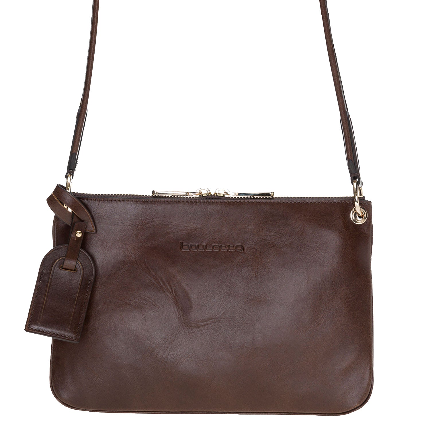 Jane Leather Handbag - DARK BROWN - saracleather