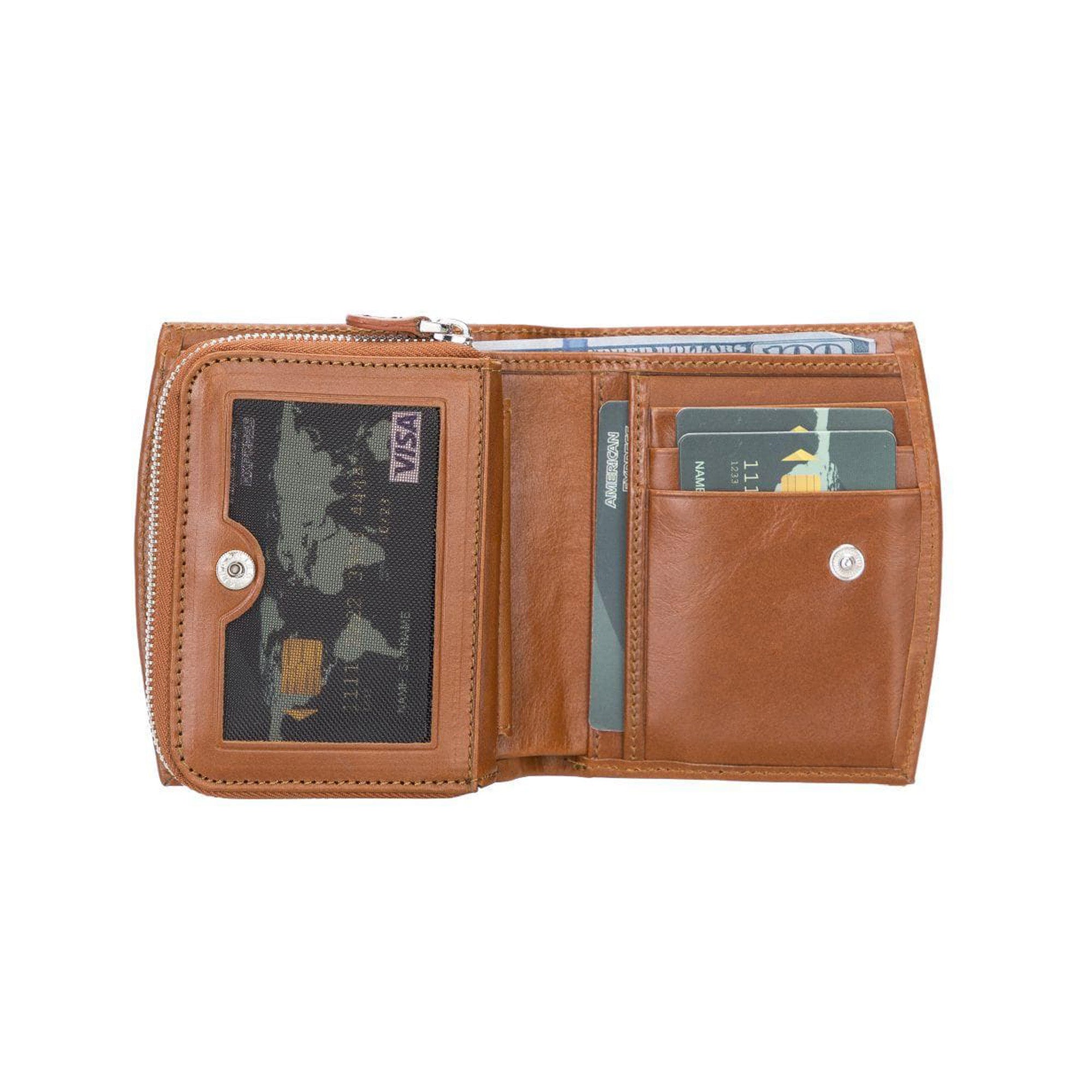 Vero Women's Leather Zipper Wallet - TAN - saracleather