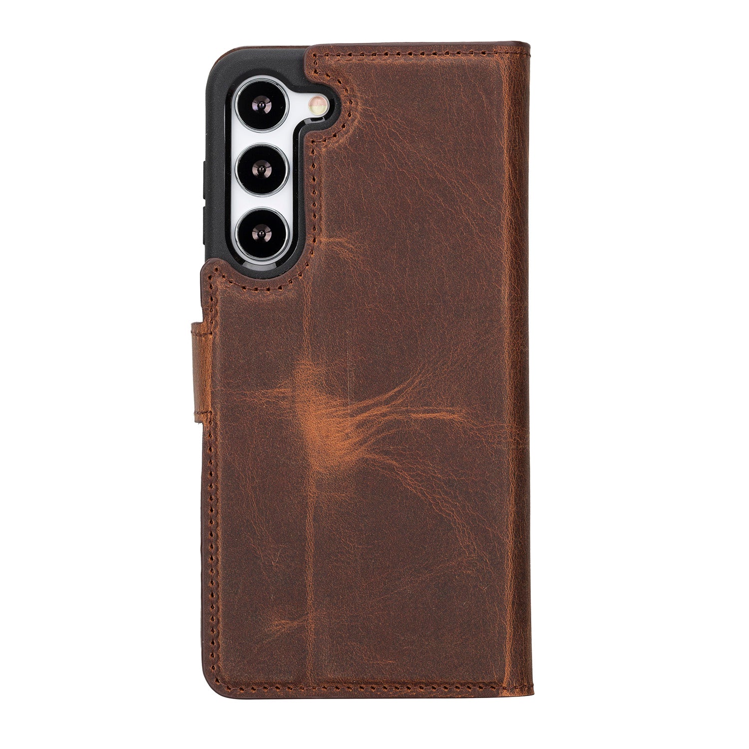 Magic Magnetic Detachable Leather RFID Blocker Wallet Case for Samsung Galaxy S23 Plus (6.6") - BROWN