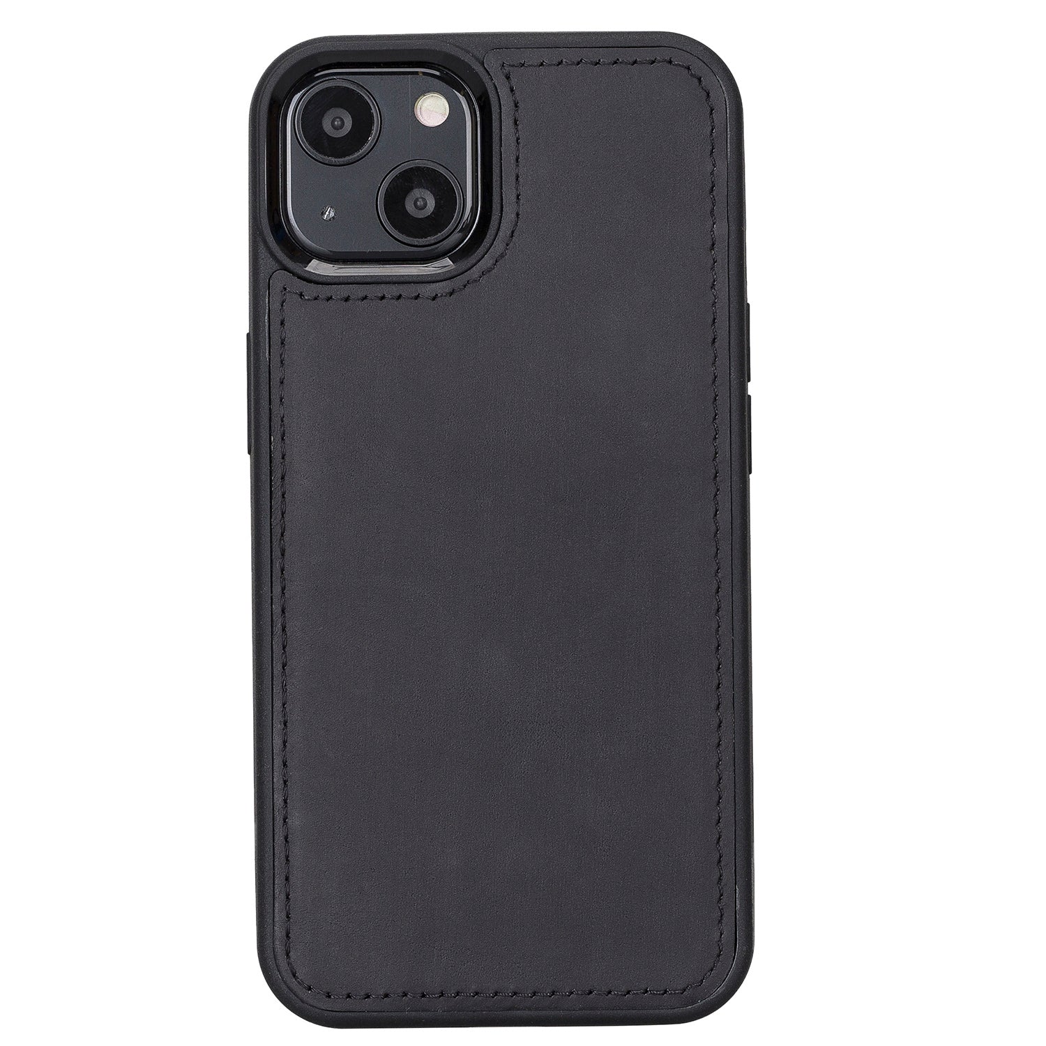 Santa Magnetic Detachable Leather Wallet Case for iPhone 13 (6.1") - BLACK - saracleather