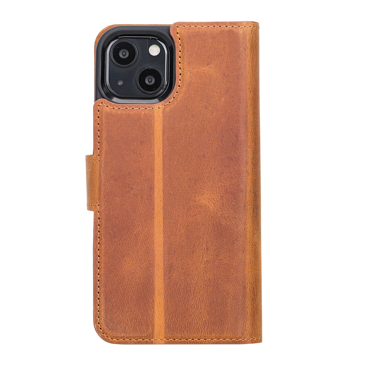 Magic Magnetic Detachable Leather Wallet Case with RFID for iPhone 13 Mini (5.4") - TAN