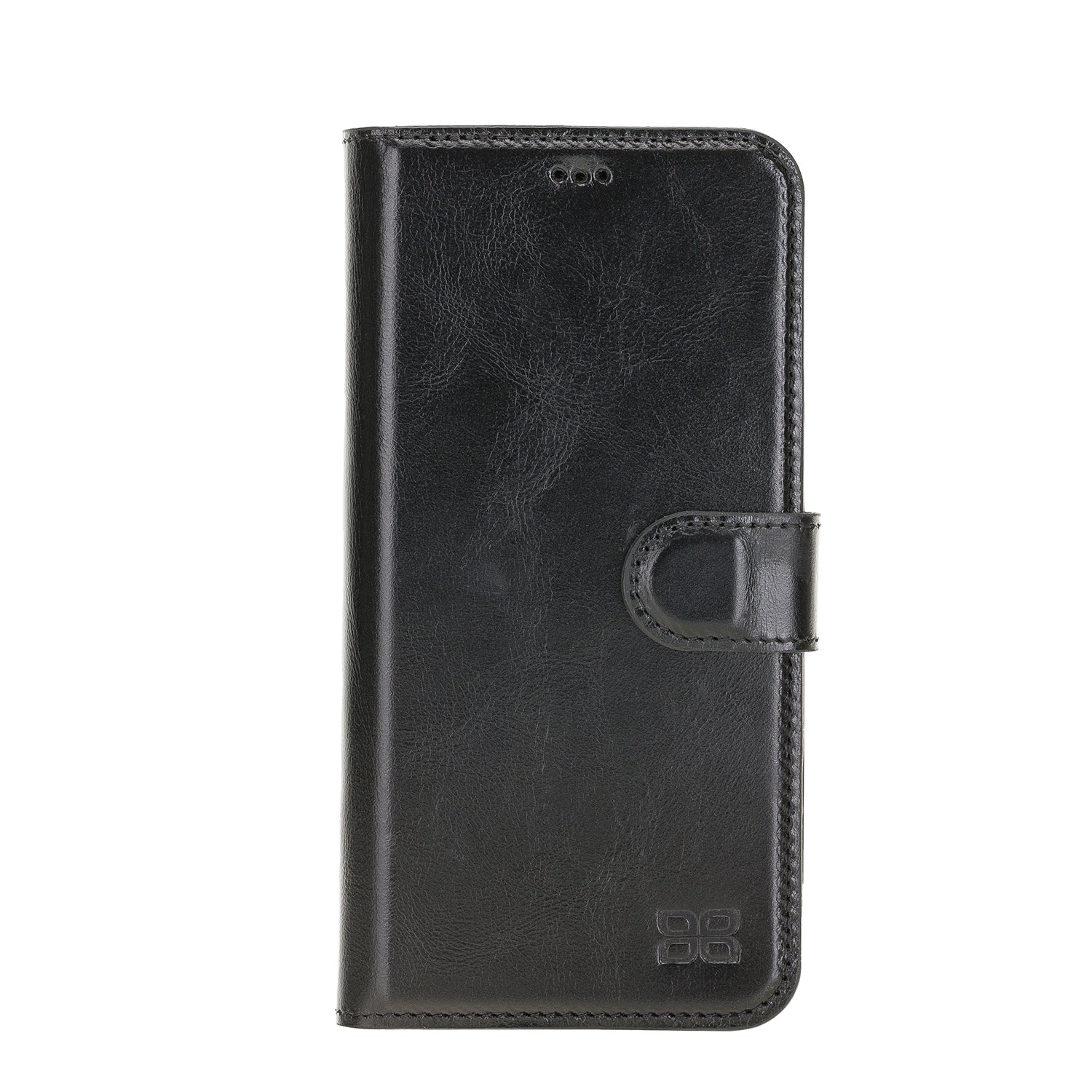 Magic Magnetic Detachable Leather Wallet Case with RFID for iPhone 12 (6.1") - BLACK - saracleather