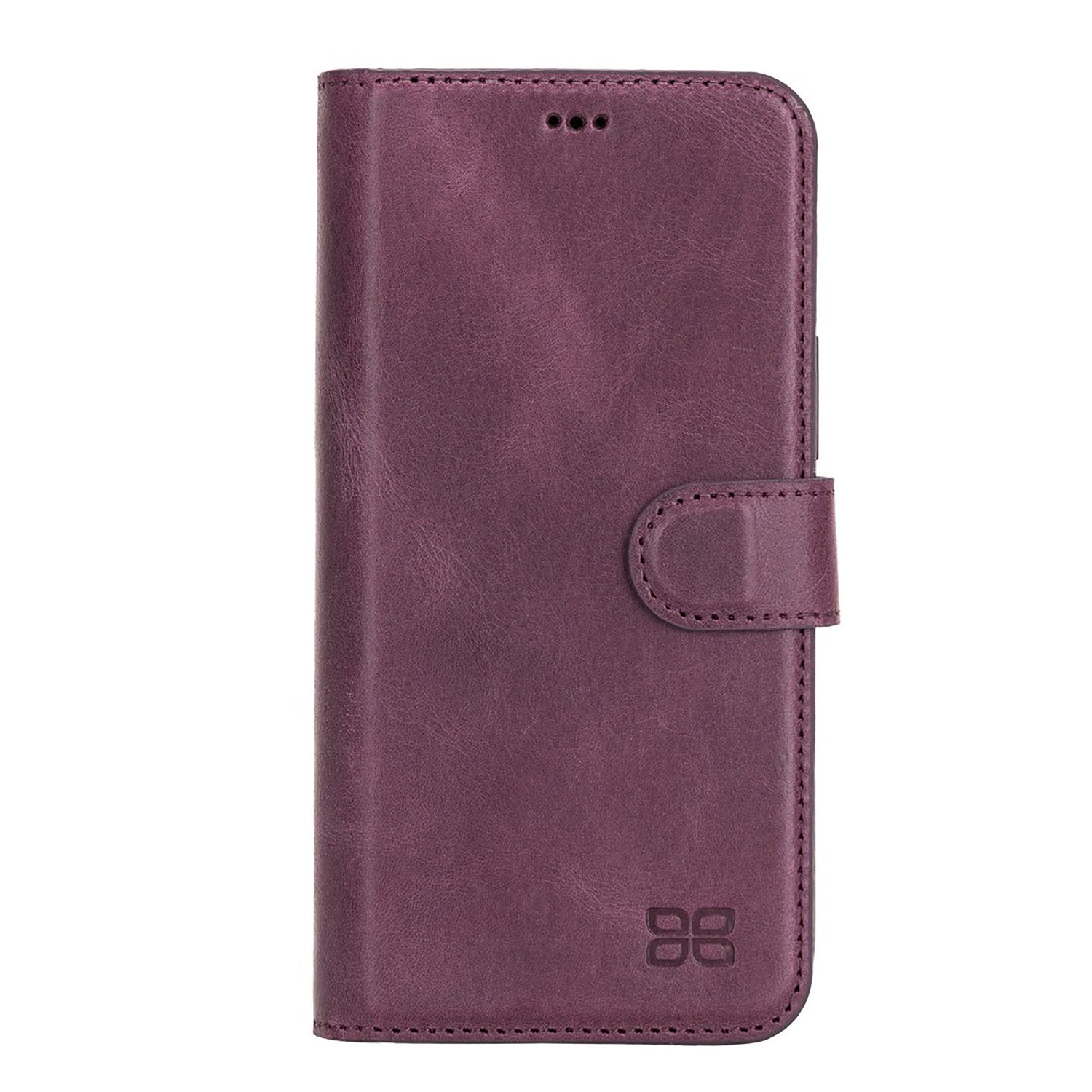 Magic Magnetic Detachable Leather Wallet Case with RFID for iPhone 12 (6.1") - PURPLE - saracleather