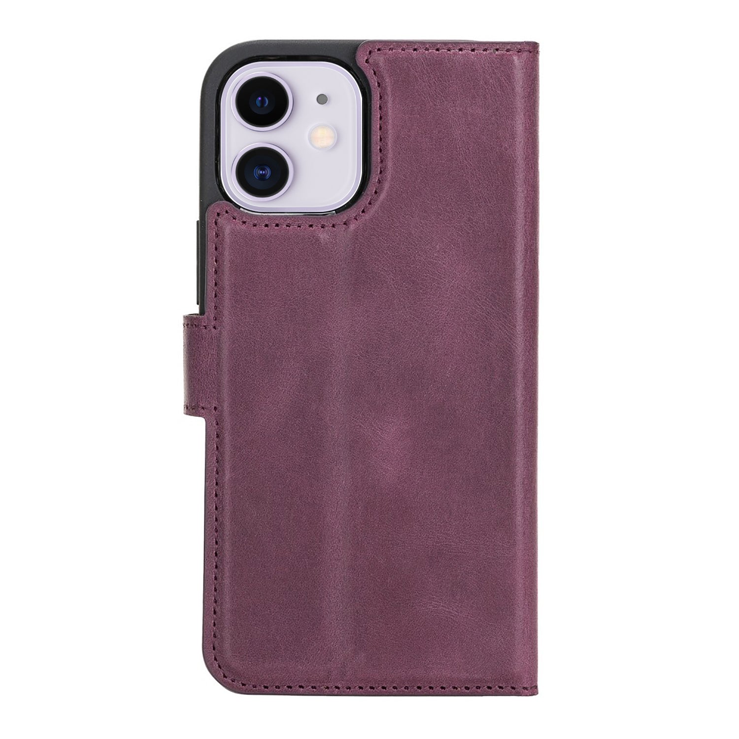 Magic Magnetic Detachable Leather Wallet Case with RFID for iPhone 12 (6.1") - PURPLE - saracleather