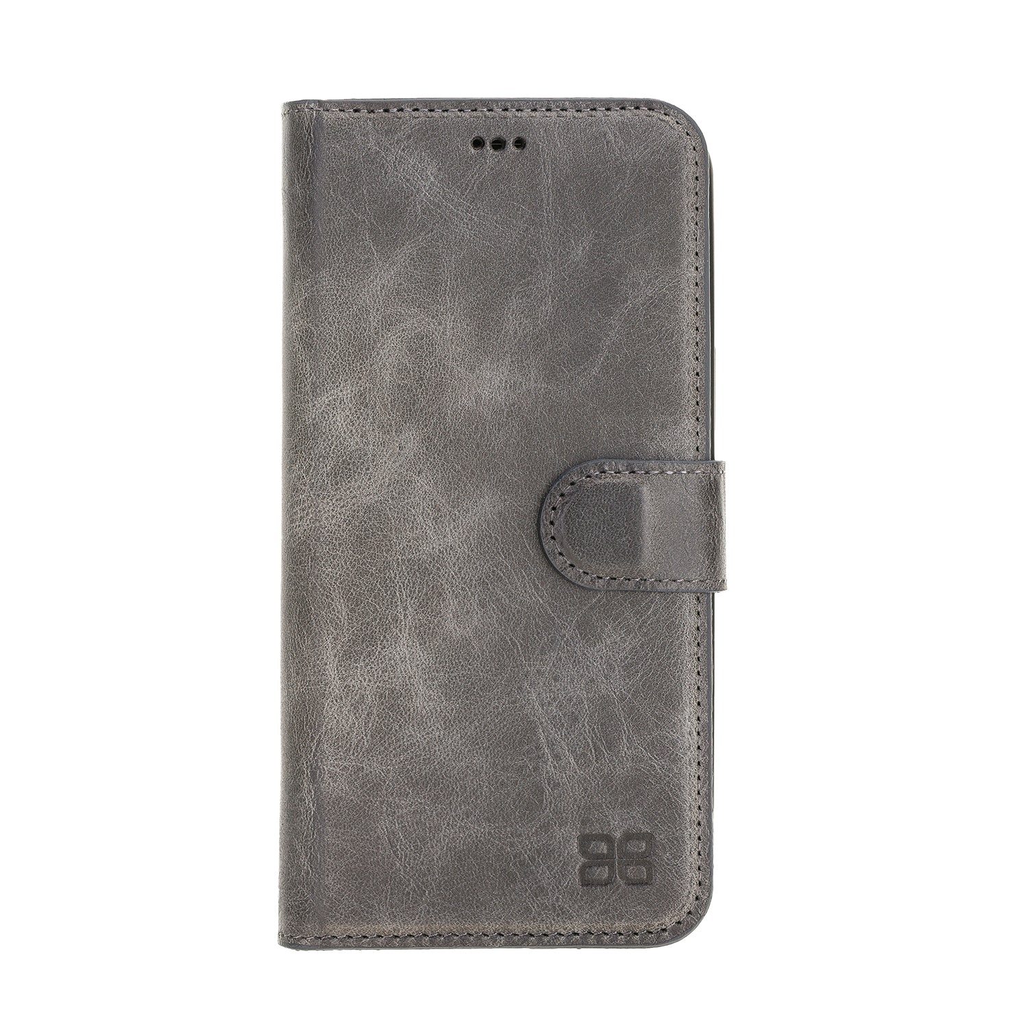 Magic Magnetic Detachable Leather Wallet Case with RFID for iPhone 12 Pro Max (6.7") - GRAY - saracleather