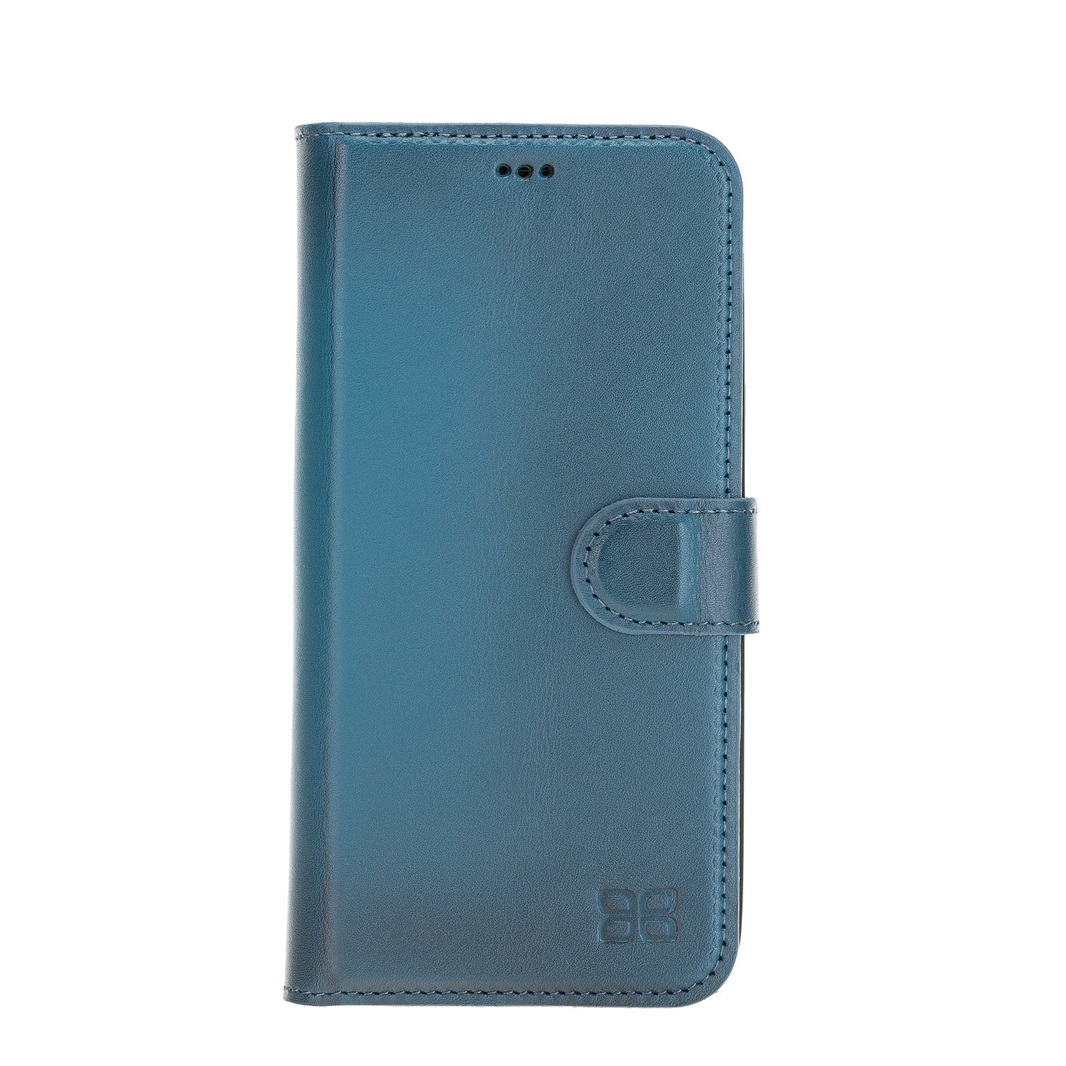 Magic Magnetic Detachable Leather Wallet Case with RFID for iPhone 12 Pro Max (6.7") - BLUE - saracleather