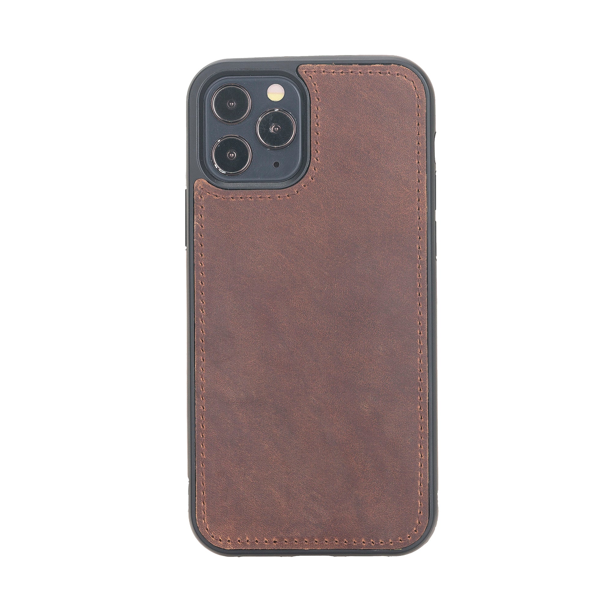 Santa Magnetic Detachable Leather Wallet Case for iPhone 12 Pro Max (6.7") - BROWN - saracleather