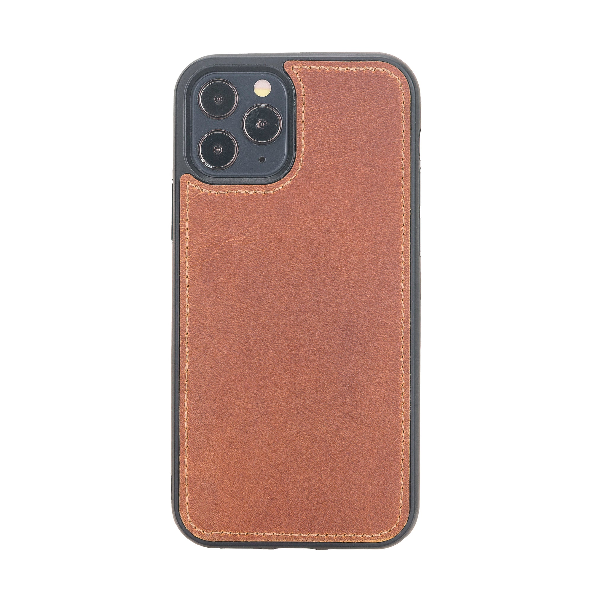 Santa Magnetic Detachable Leather Wallet Case for iPhone 12 Pro Max (6.7") - TAN - saracleather