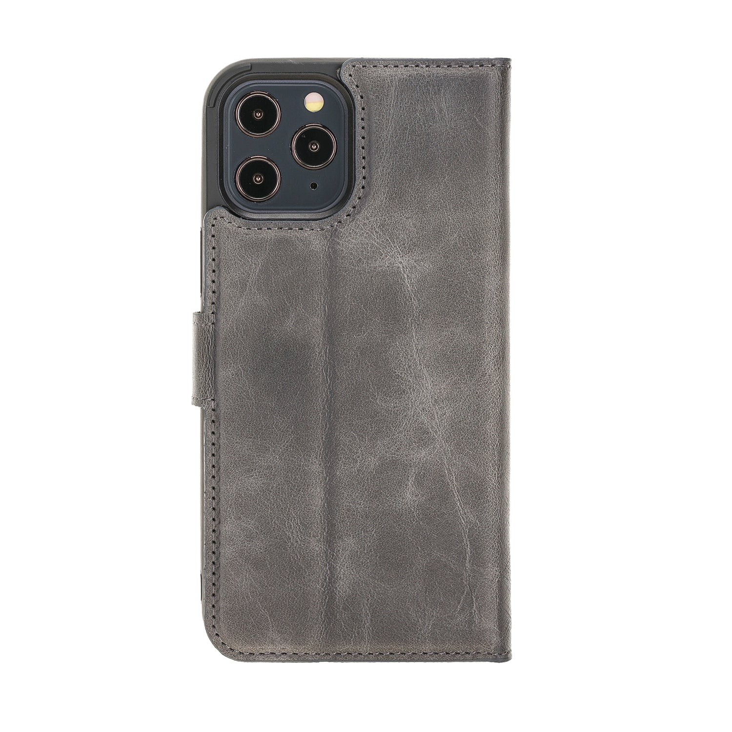 Magic Magnetic Detachable Leather Wallet Case with RFID for iPhone 12 Pro Max (6.7") - GRAY - saracleather