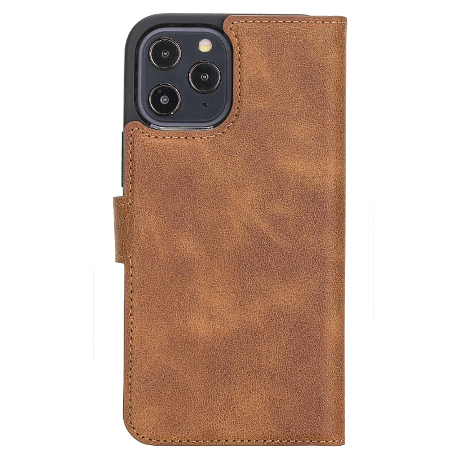 Magic Magnetic Detachable Leather Wallet Case with RFID for iPhone 12 Pro Max (6.7") - TAN - saracleather