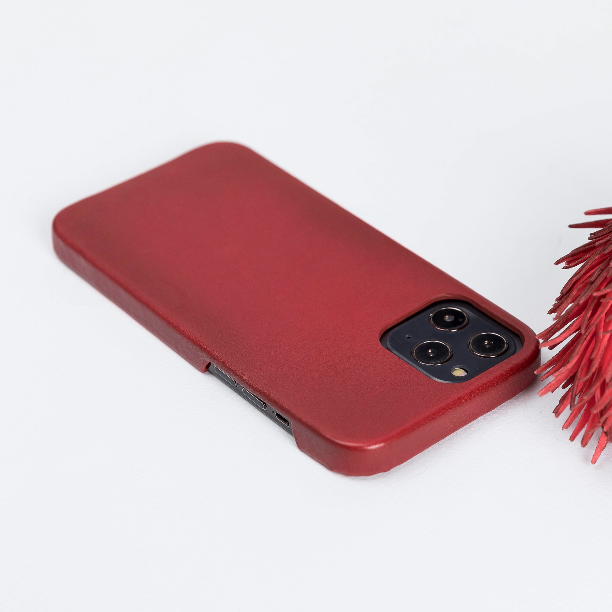 F360 Leather Back Cover Case for iPhone 12 Pro Max (6.7") - RED - saracleather