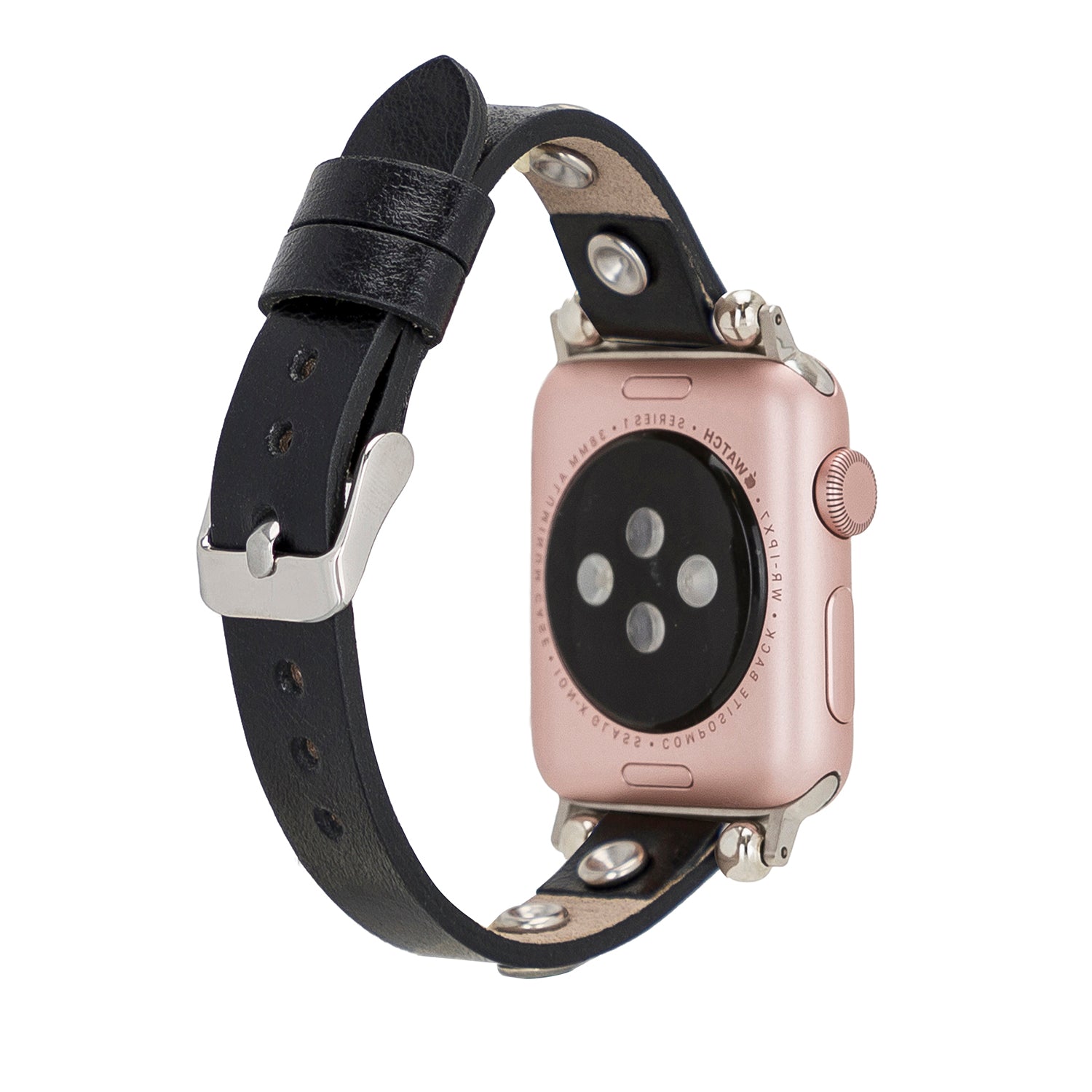 Solitaire Ferro Strap - Full Grain Leather Band for Apple Watch / BLACK