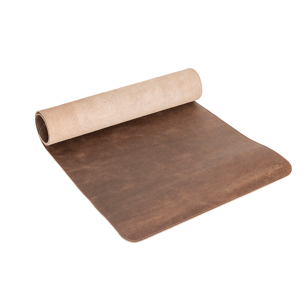 Leather Desk Mat - BROWN - saracleather