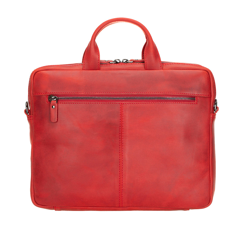 Apollo Leather Laptop Bag 13 Inch - RED - saracleather