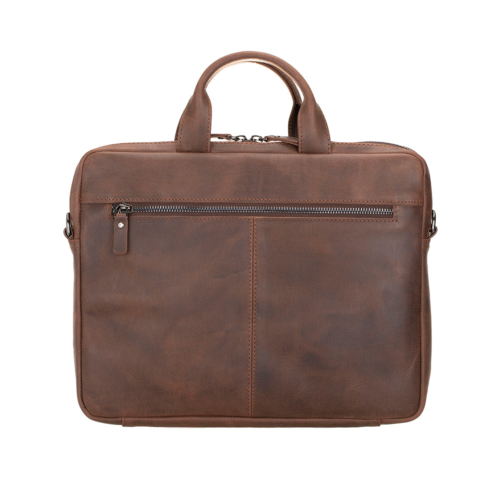 Apollo Leather Laptop Bag 13 Inch - BROWN - saracleather