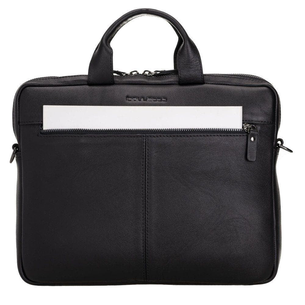 Apollo Leather Laptop Bag 13 Inch - BLACK - saracleather