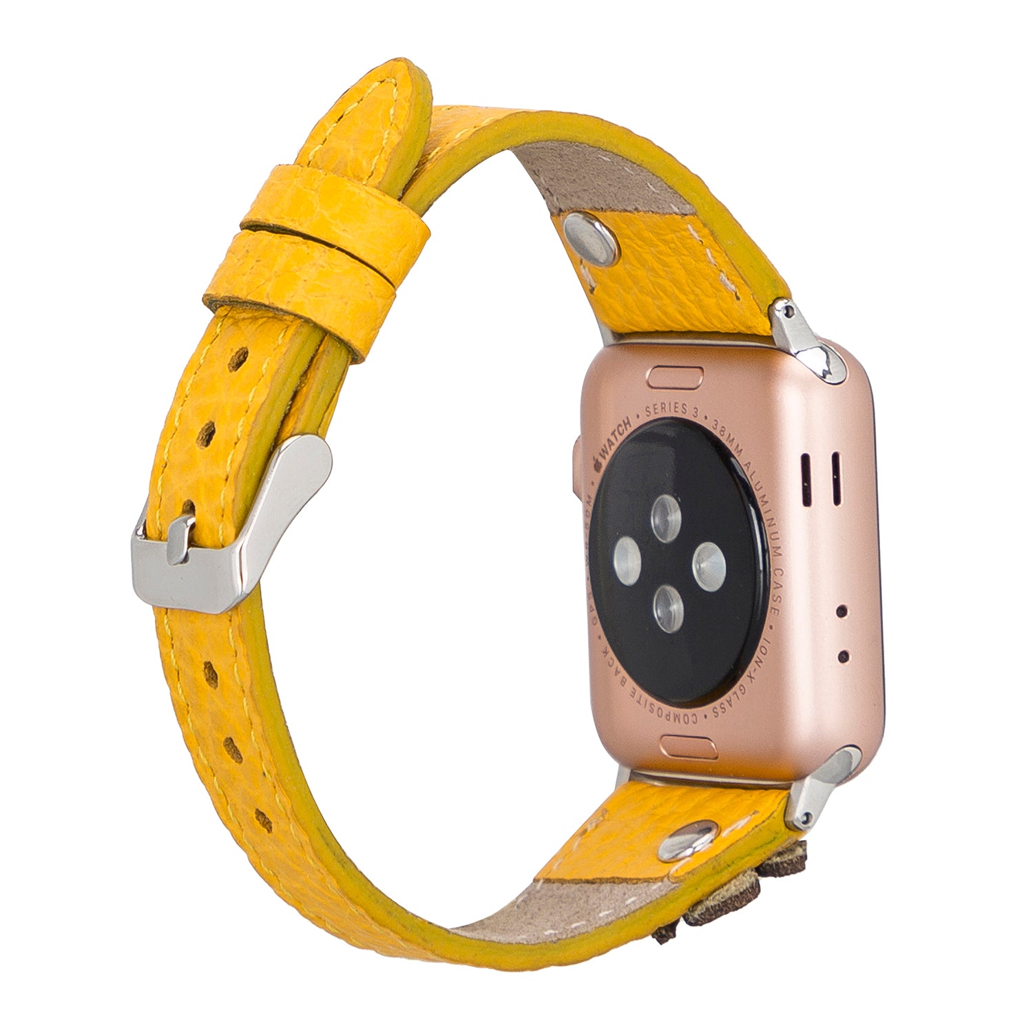 Clover Slim Strap - Full Grain Leather Band for Apple Watch - YELLOW