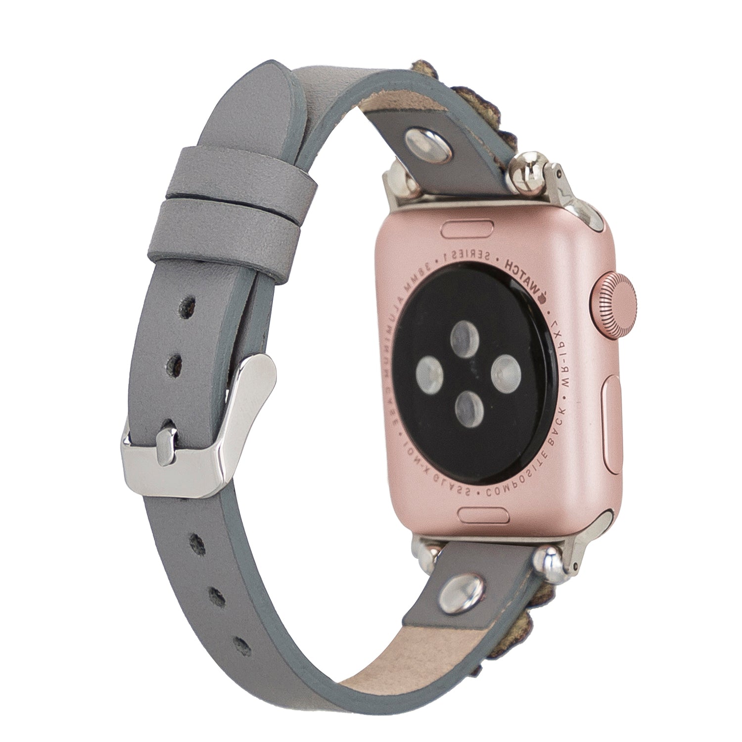 Clover Ferro Strap - Full Grain Leather Band for Apple Watch - GRAY