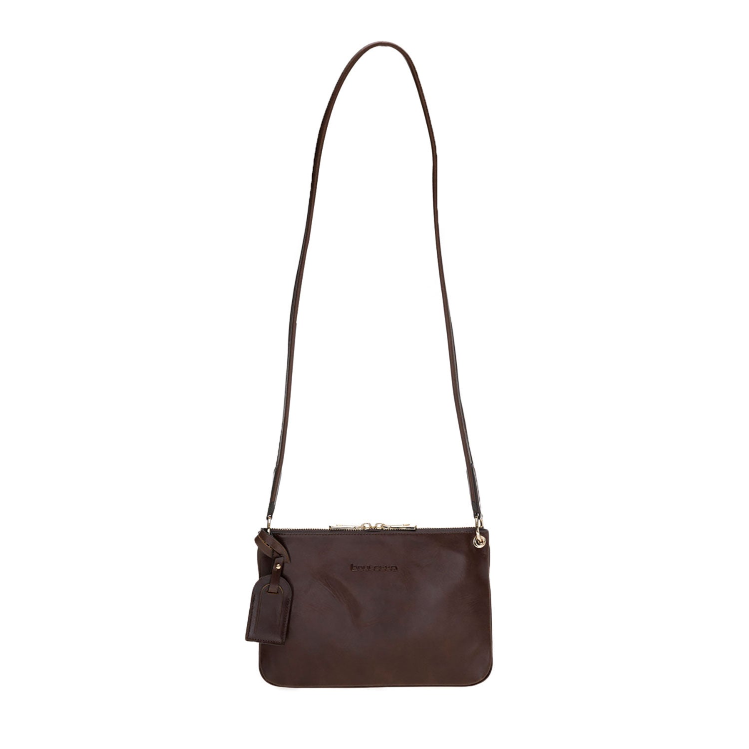 Jane Leather Handbag - DARK BROWN - saracleather