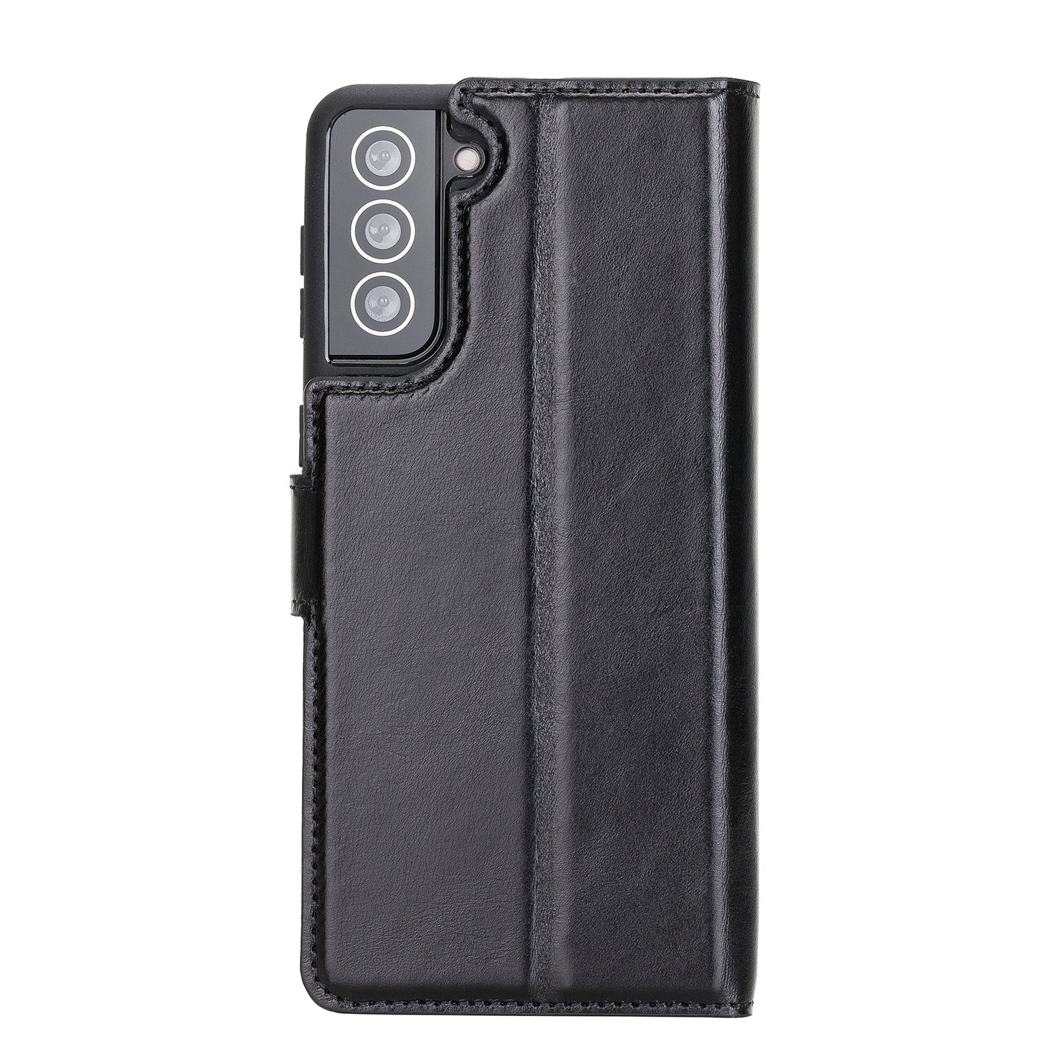 Magic Magnetic Detachable Leather Wallet Case with RFID for Samsung Galaxy S21 5G (6.2") - BLACK - saracleather