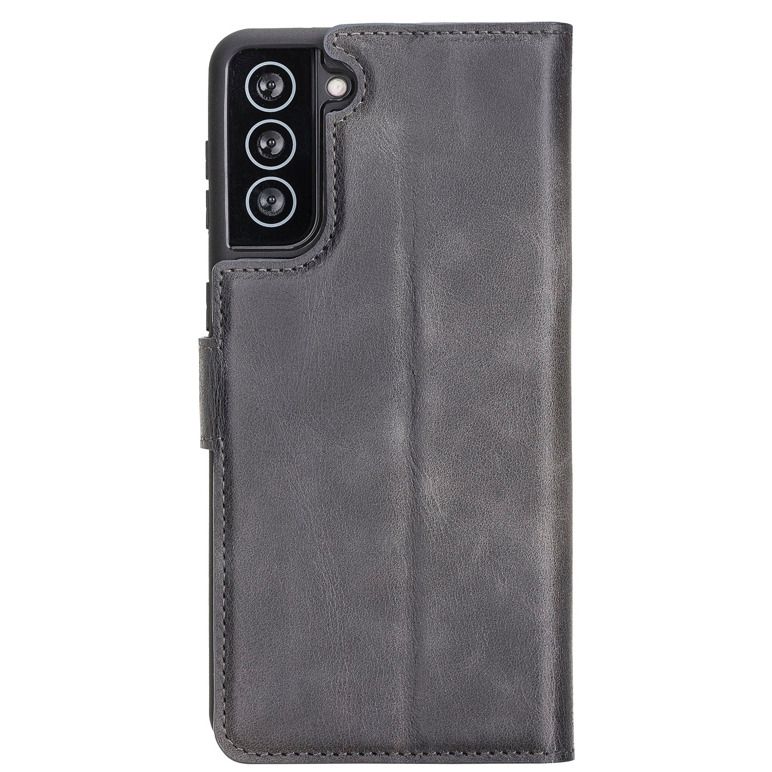 Magic Magnetic Detachable Leather Wallet Case with RFID for Samsung Galaxy S21 5G (6.2") - GRAY - saracleather