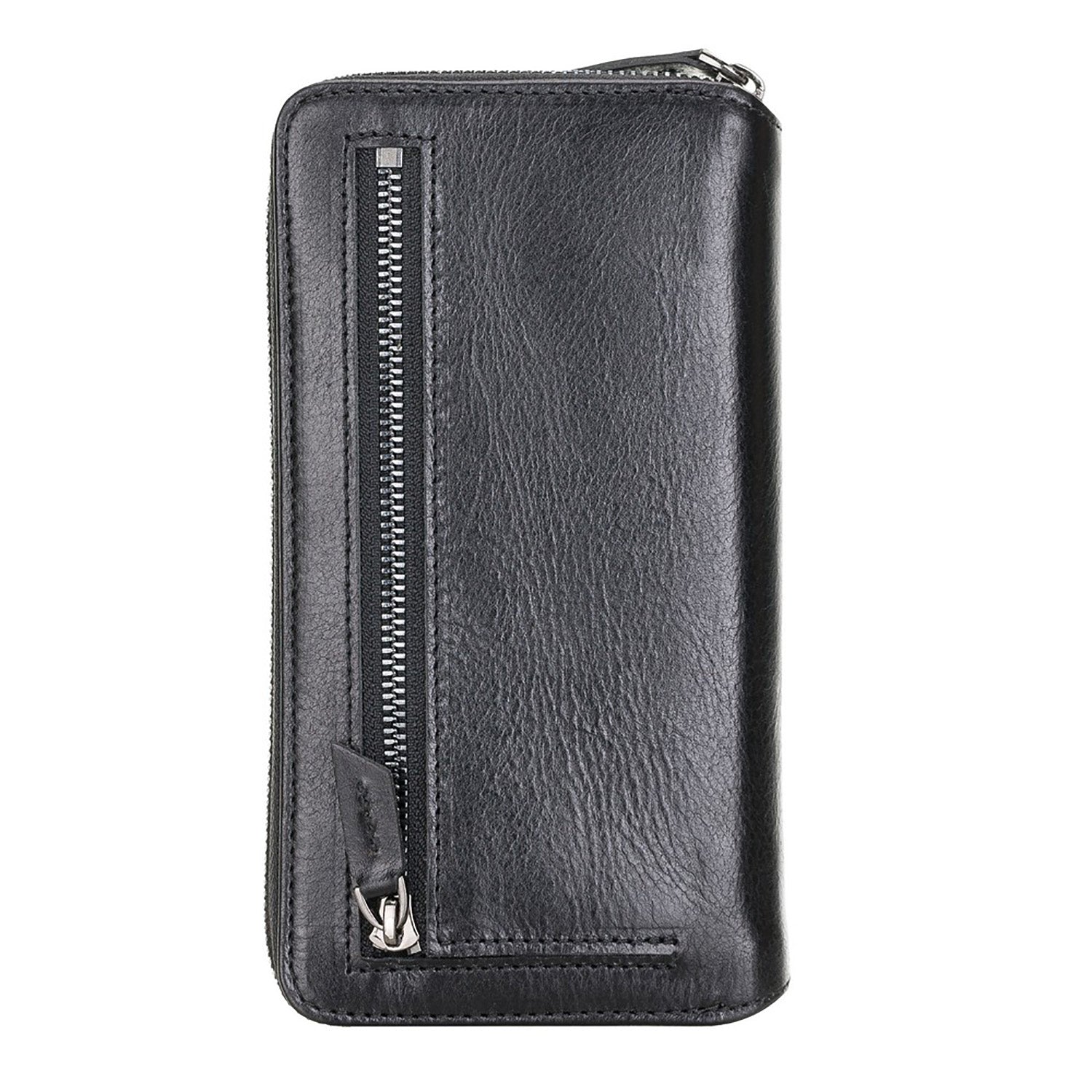 Pouch Magnetic Detachable Leather Wallet Case with RFID for Samsung Galaxy S21 Plus 5G (6.7") - BLACK - saracleather