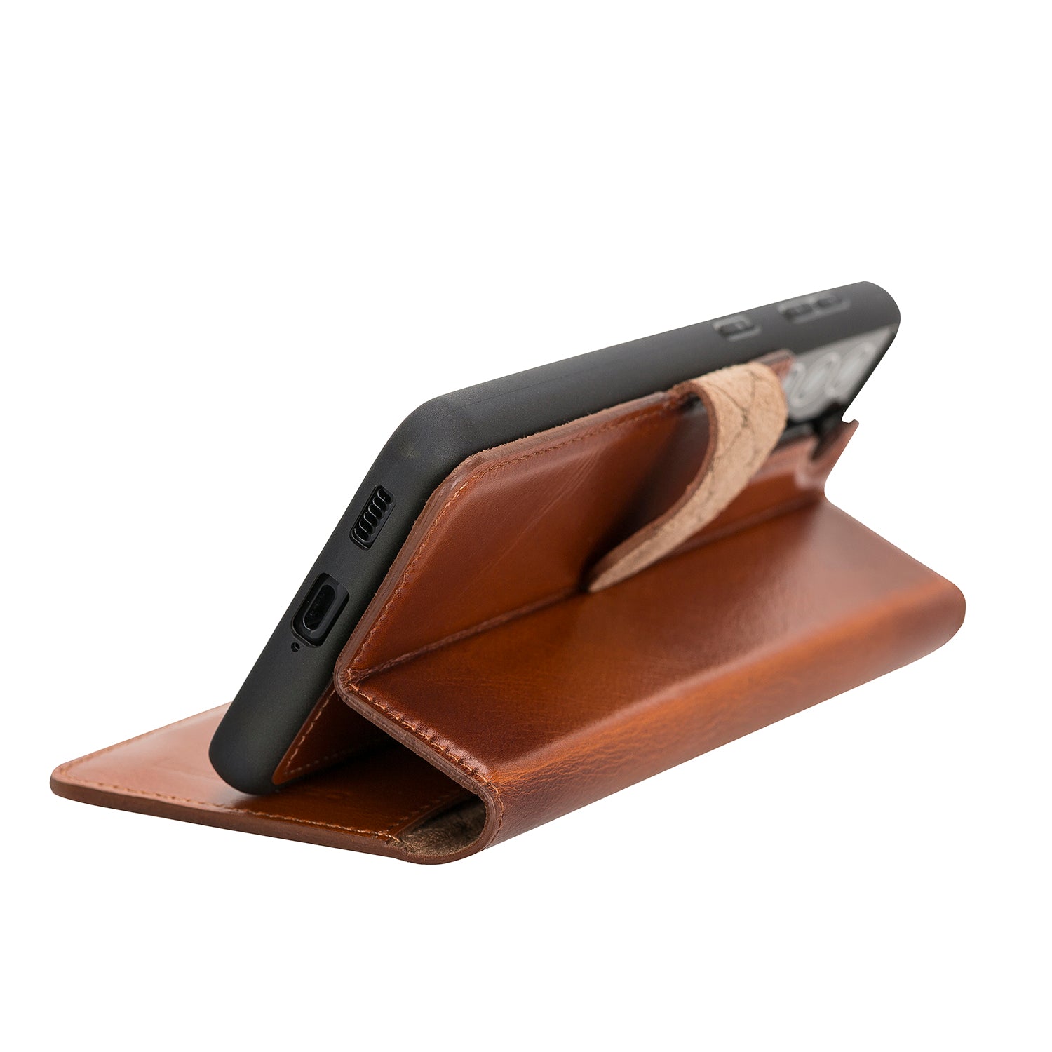 Magic Magnetic Detachable Leather Wallet Case with RFID for Samsung Galaxy S21 5G (6.2") - EFFECT BROWN - saracleather