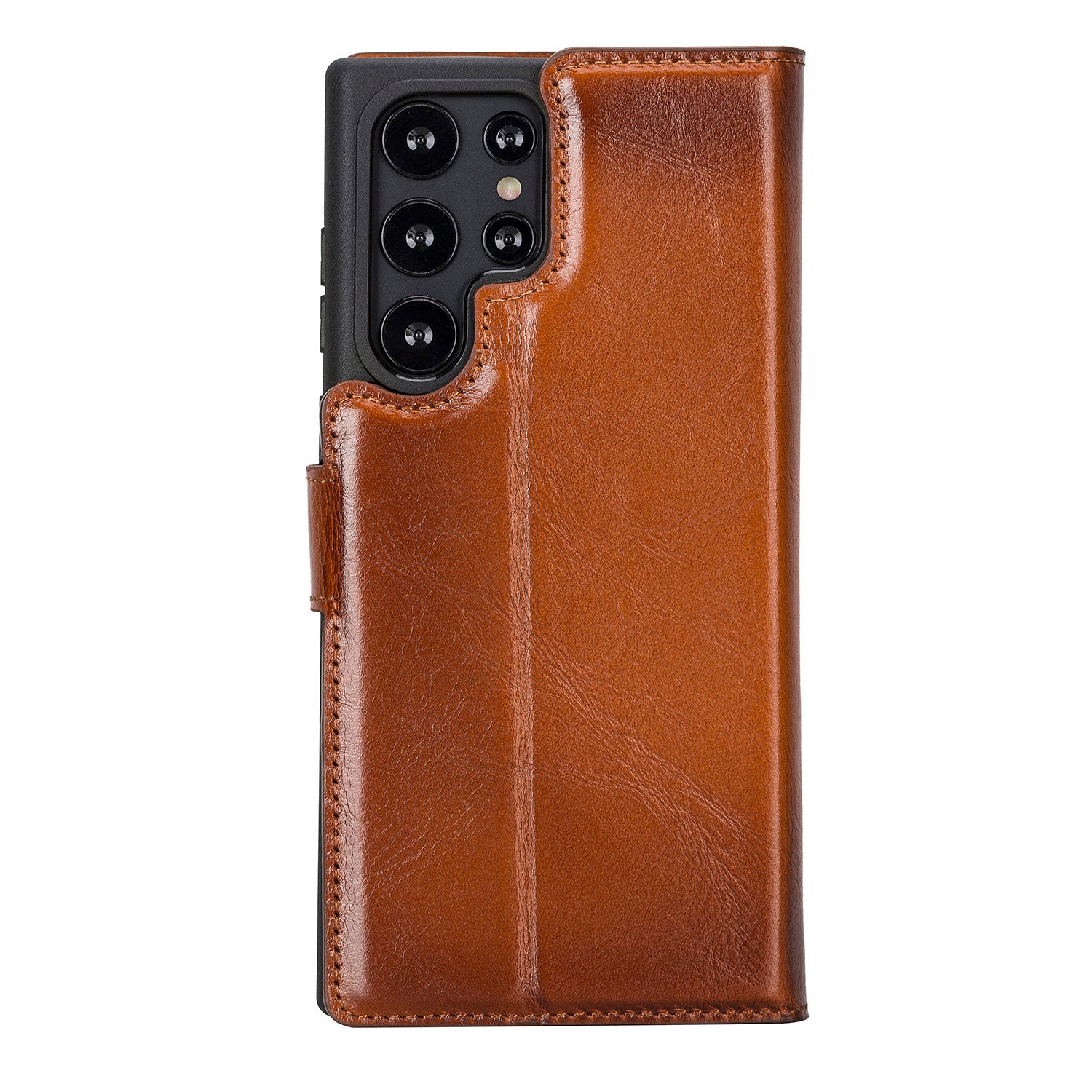 Magic Magnetic Detachable Leather RFID Blocker Wallet Case for Samsung Galaxy S22 Ultra (6.8") - EFFECT BROWN