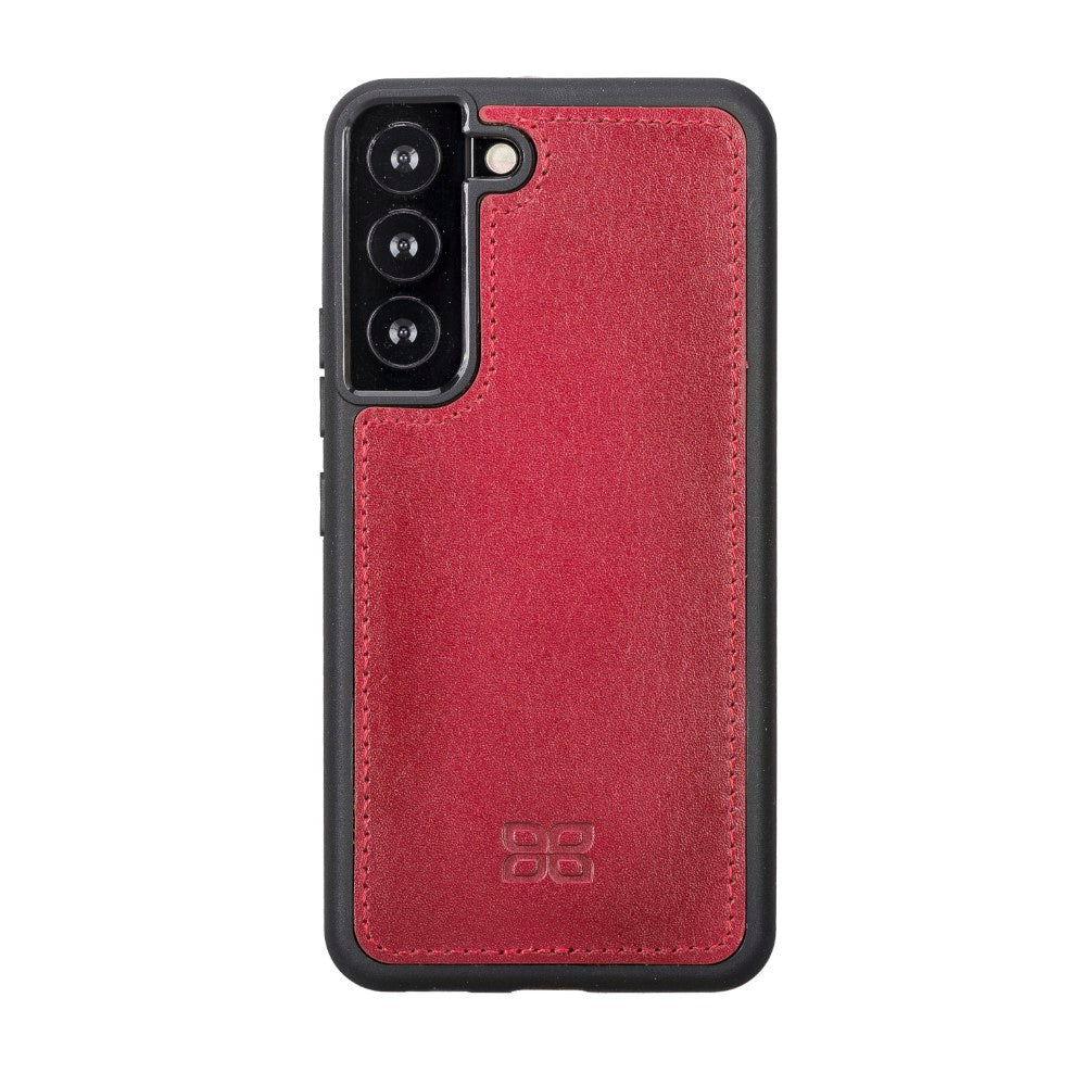 Magic Magnetic Detachable Leather RFID Blocker Wallet Case for Samsung Galaxy S22 (6.1") - RED