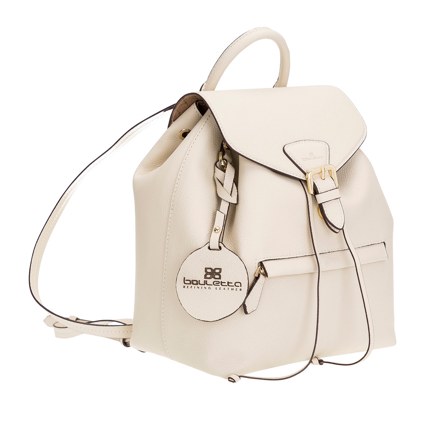 Eleni Women's Leather Bag - BEIGE - saracleather