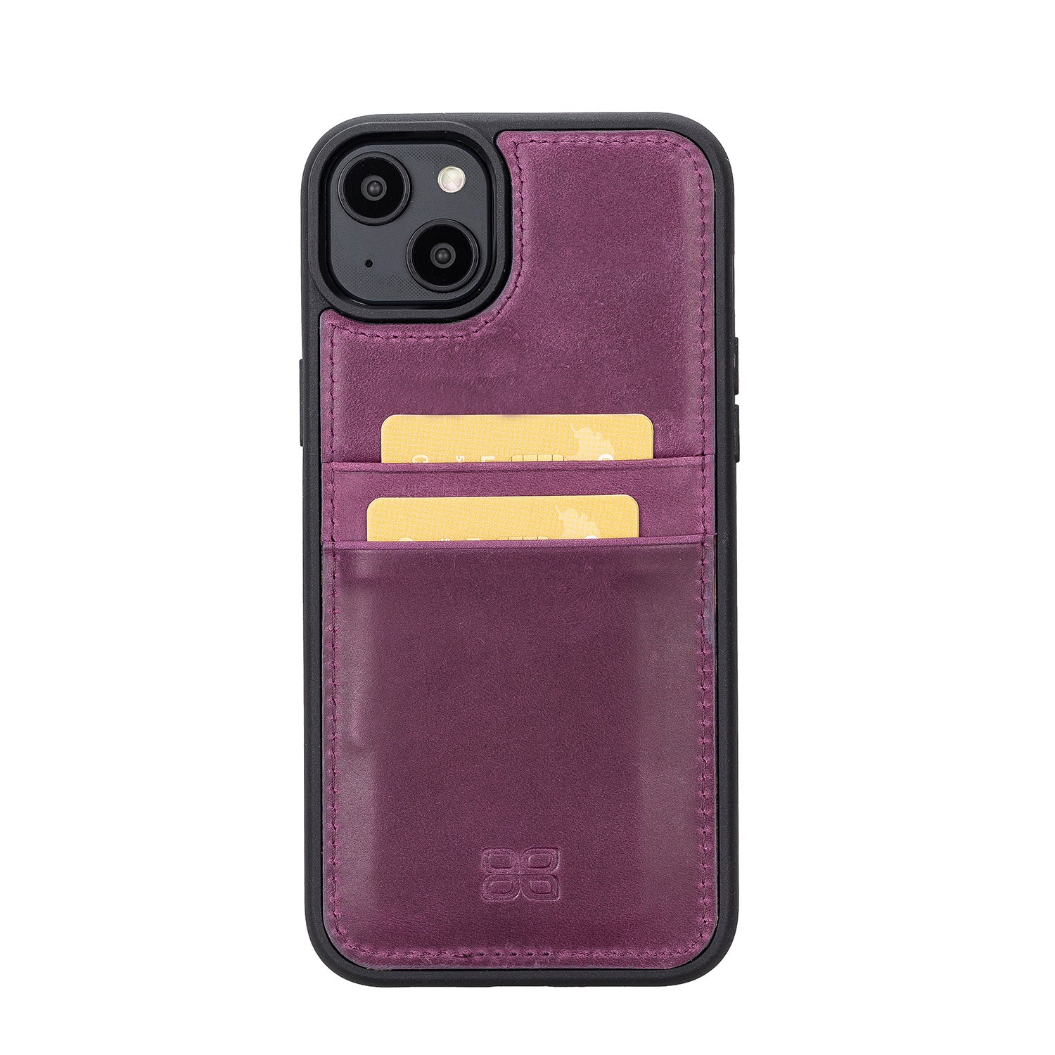 Flex Cover Leather Back Case with Card Holder for iPhone 14 (6.1") - PURPLE