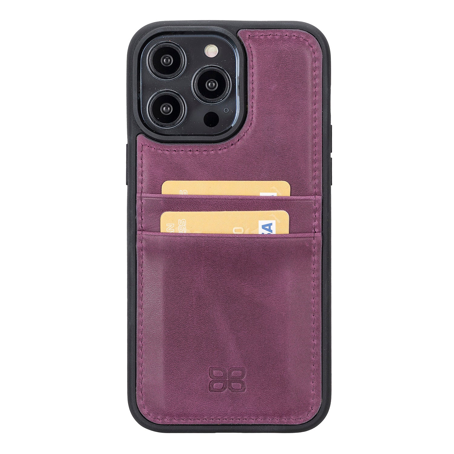 Flex Cover Leather Back Case with Card Holder for iPhone 14 Pro (6.1") - PURPLE