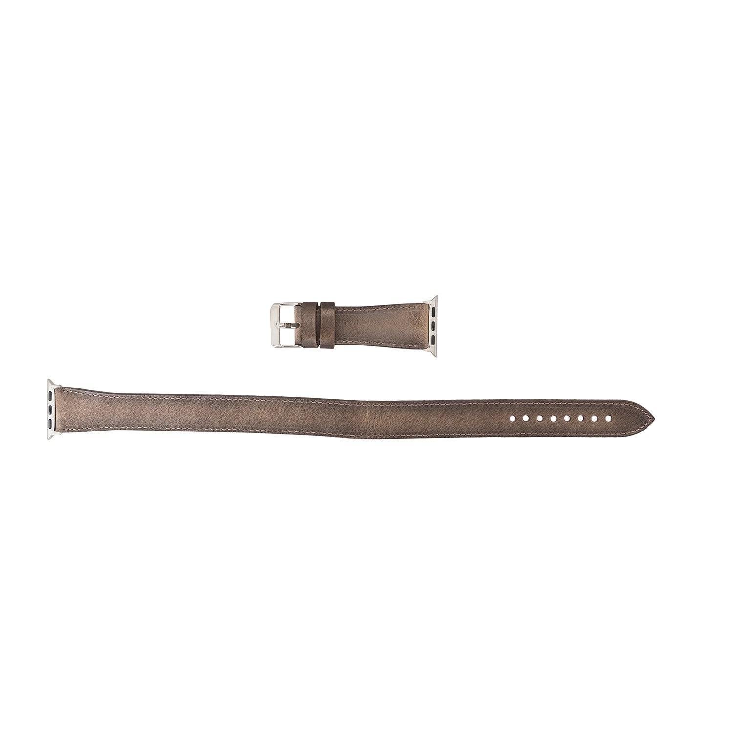 Double Tour Strap: Full Grain Leather Band for Apple Watch - GRAY