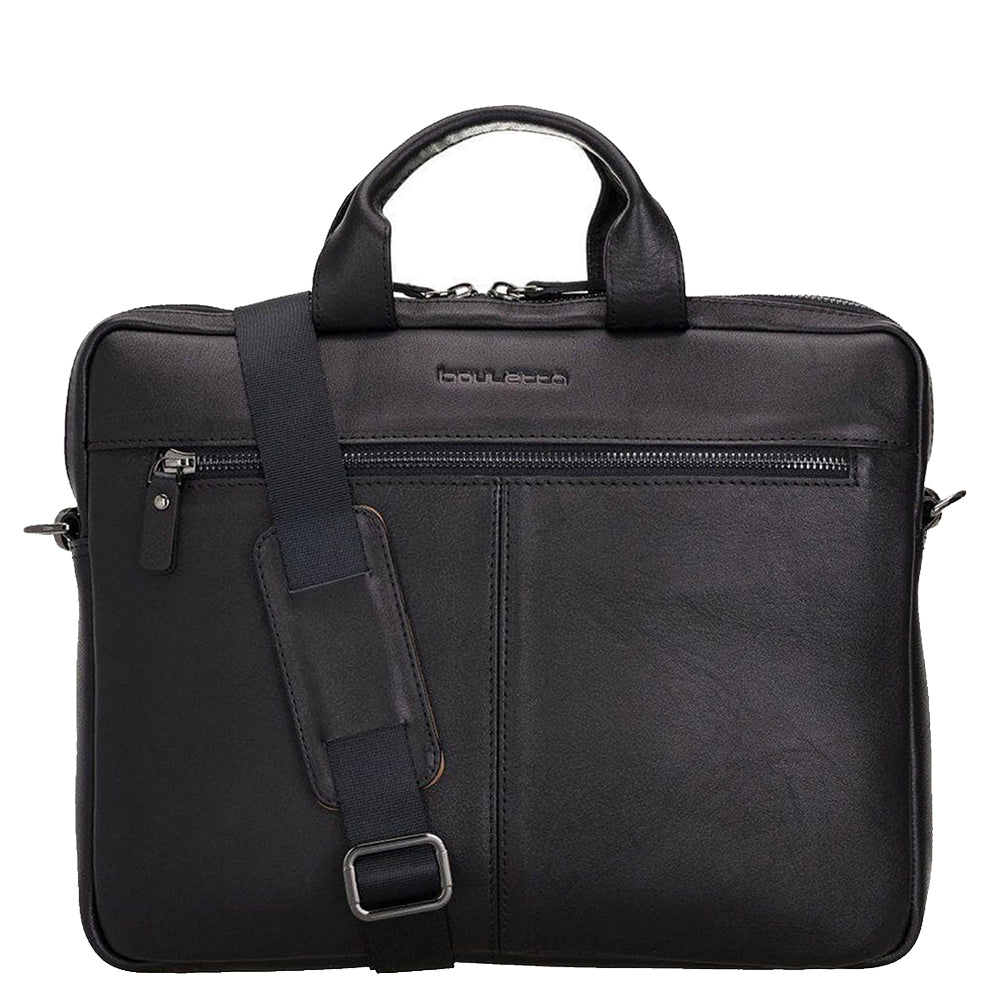 Apollo Leather Laptop Bag 13 Inch - BLACK - saracleather