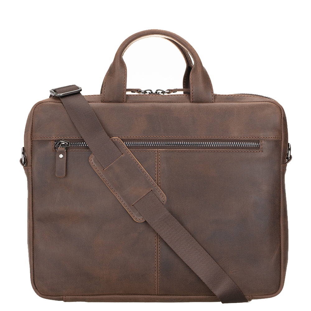 Apollo Leather Laptop Bag 13 Inch - BROWN - saracleather