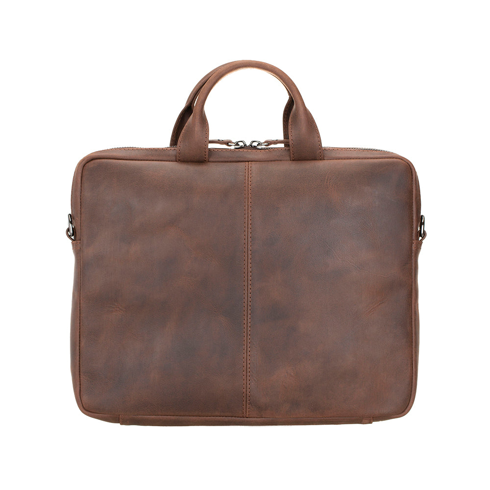 Apollo Leather Laptop Bag 13 Inch - BROWN - saracleather