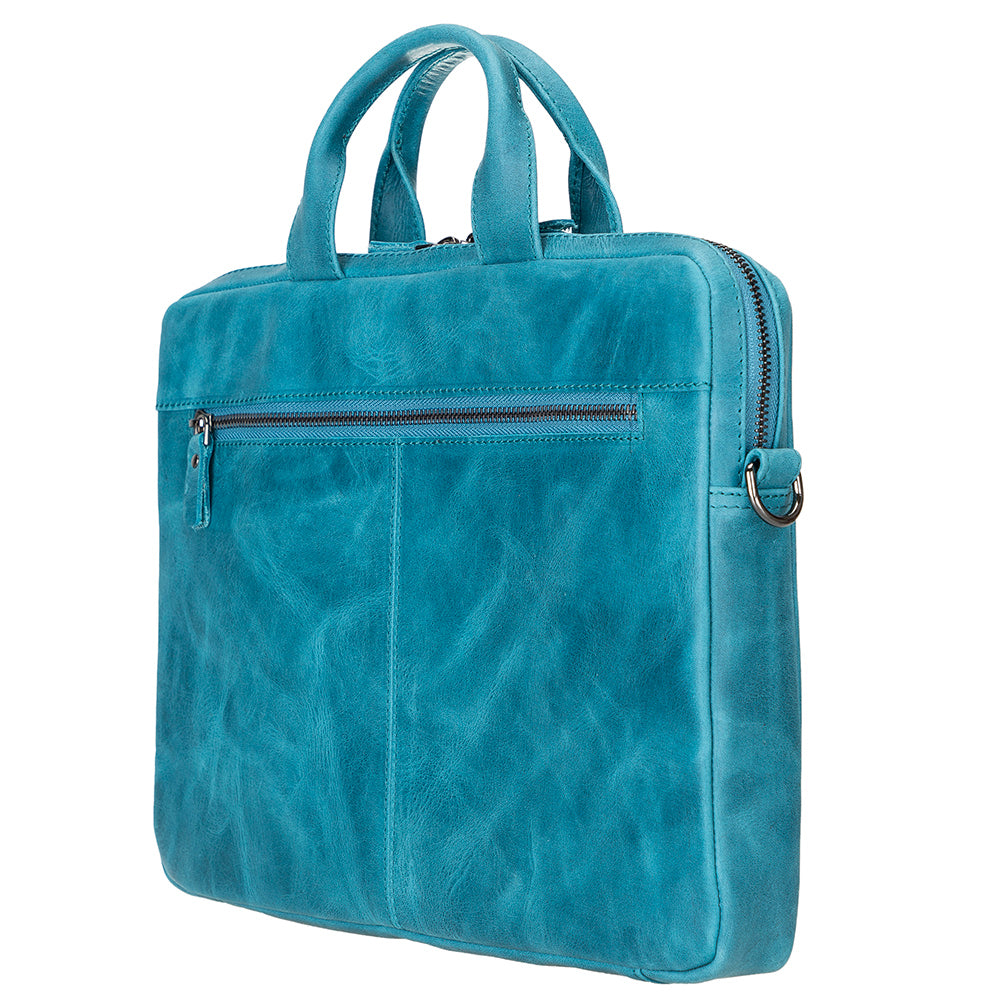 Apollo Leather Laptop Bag 13 Inch - BLUE - saracleather