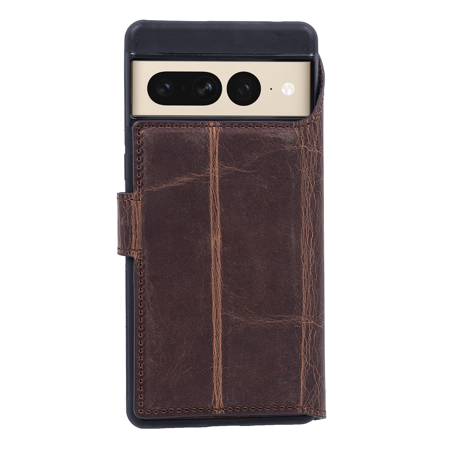 Magic Magnetic Detachable Leather RFID Blocker Wallet Case for Google Pixel 7 Pro (6.7") - BROWN