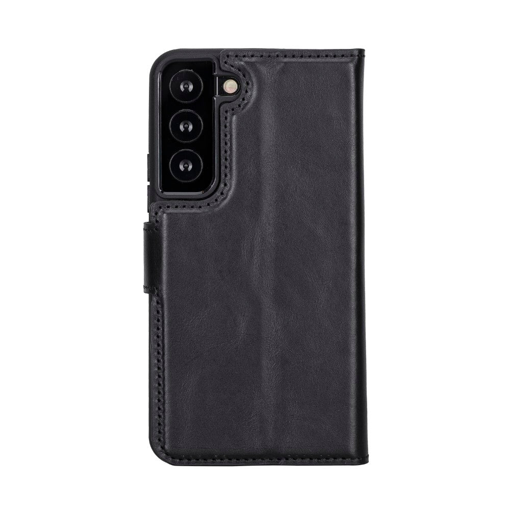 Magic Magnetic Detachable Leather RFID Blocker Wallet Case for Samsung Galaxy S22 Plus (6.6") - BLACK