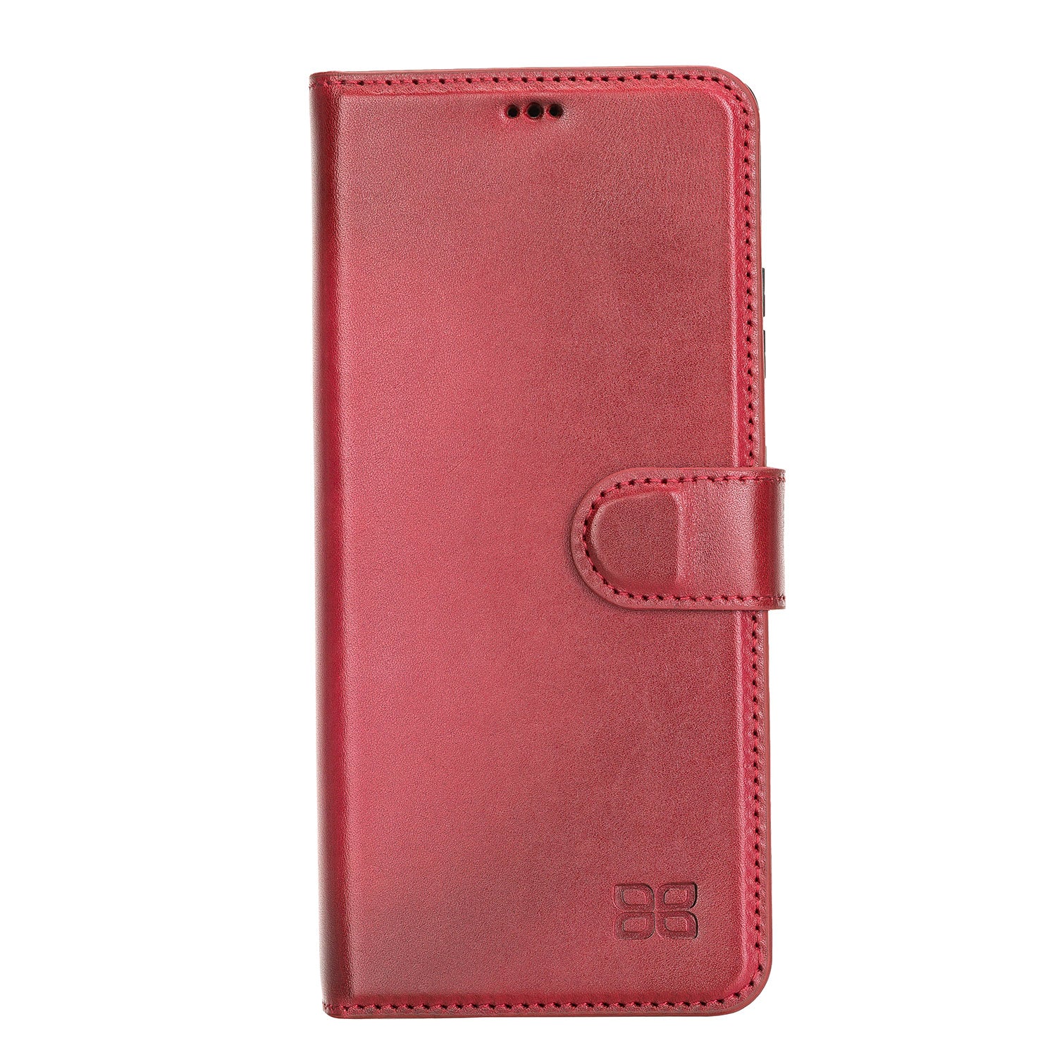 Magic Magnetic Detachable Leather Wallet Case with RFID for Samsung Galaxy S21 Plus 5G (6.7") - RED - saracleather