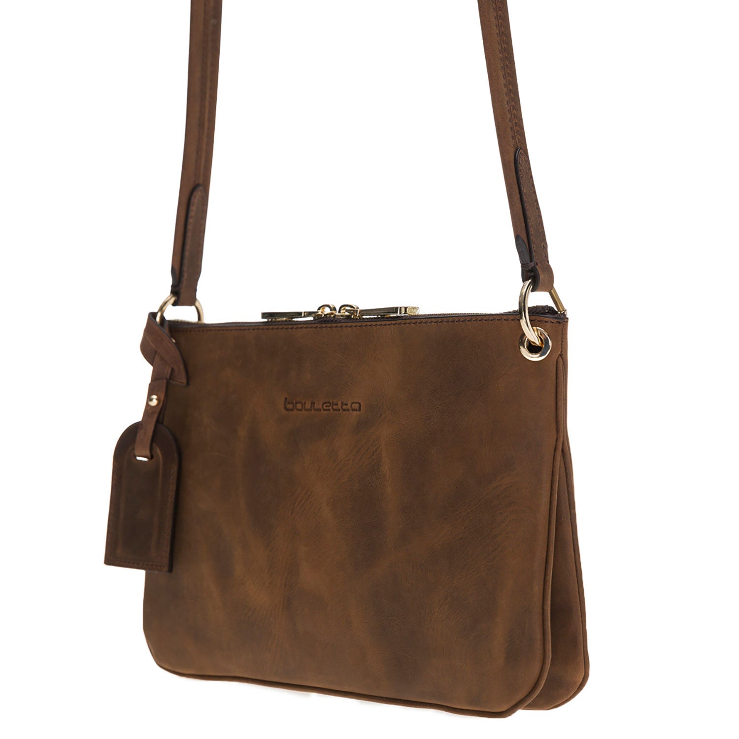 Jane Leather Handbag - BROWN - saracleather