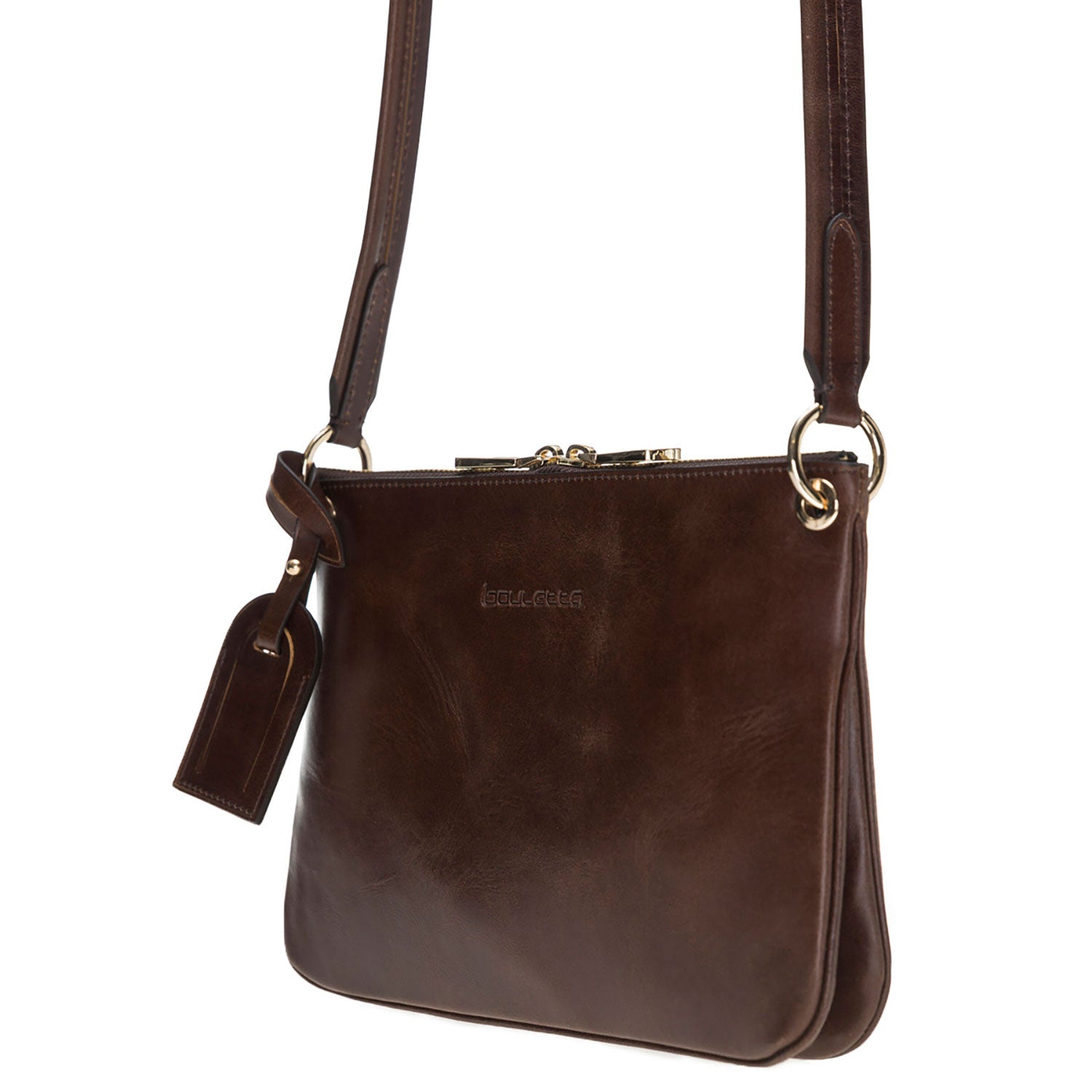 Jane Leather Handbag - DARK BROWN - saracleather