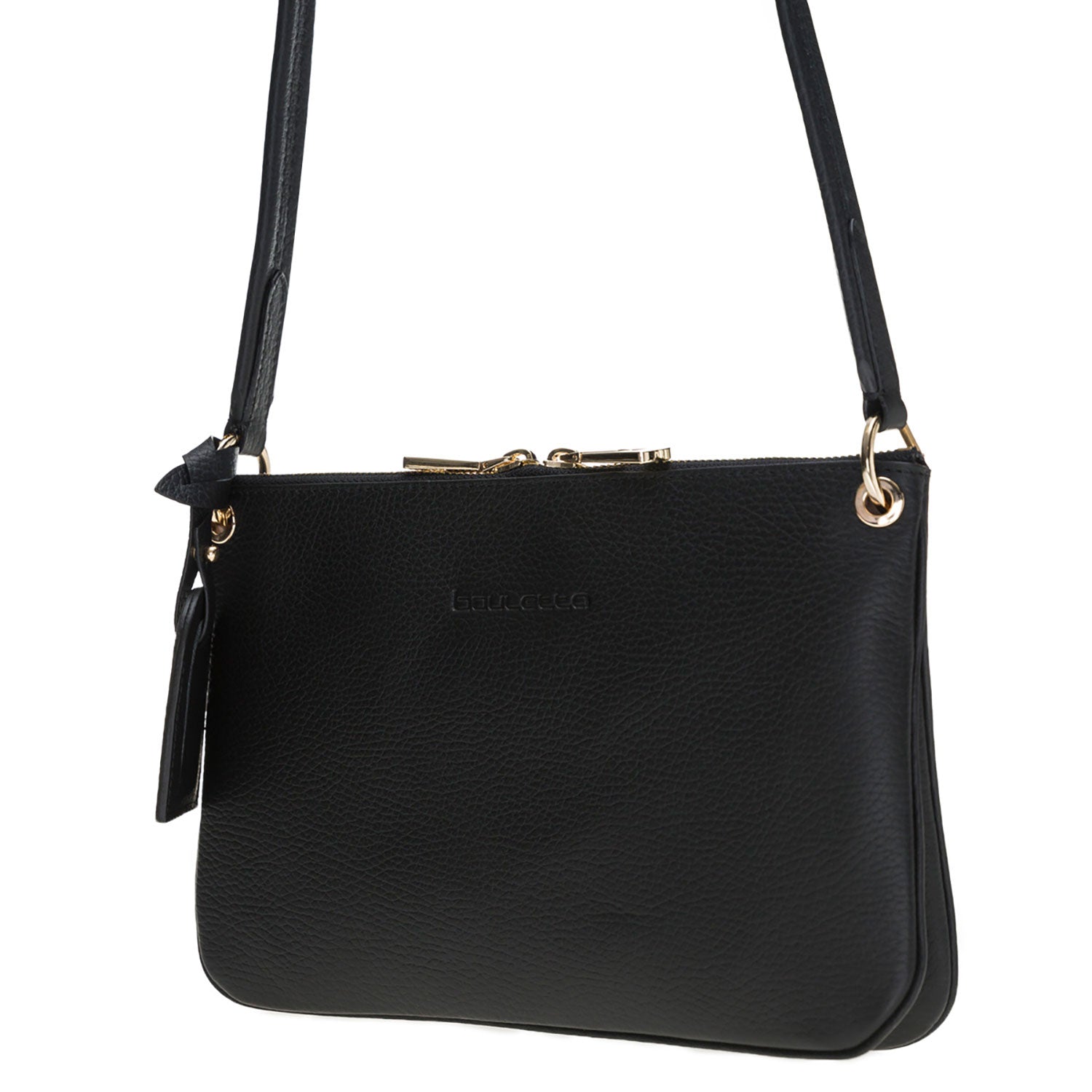 Jane Leather Handbag - FLOATER BLACK - saracleather