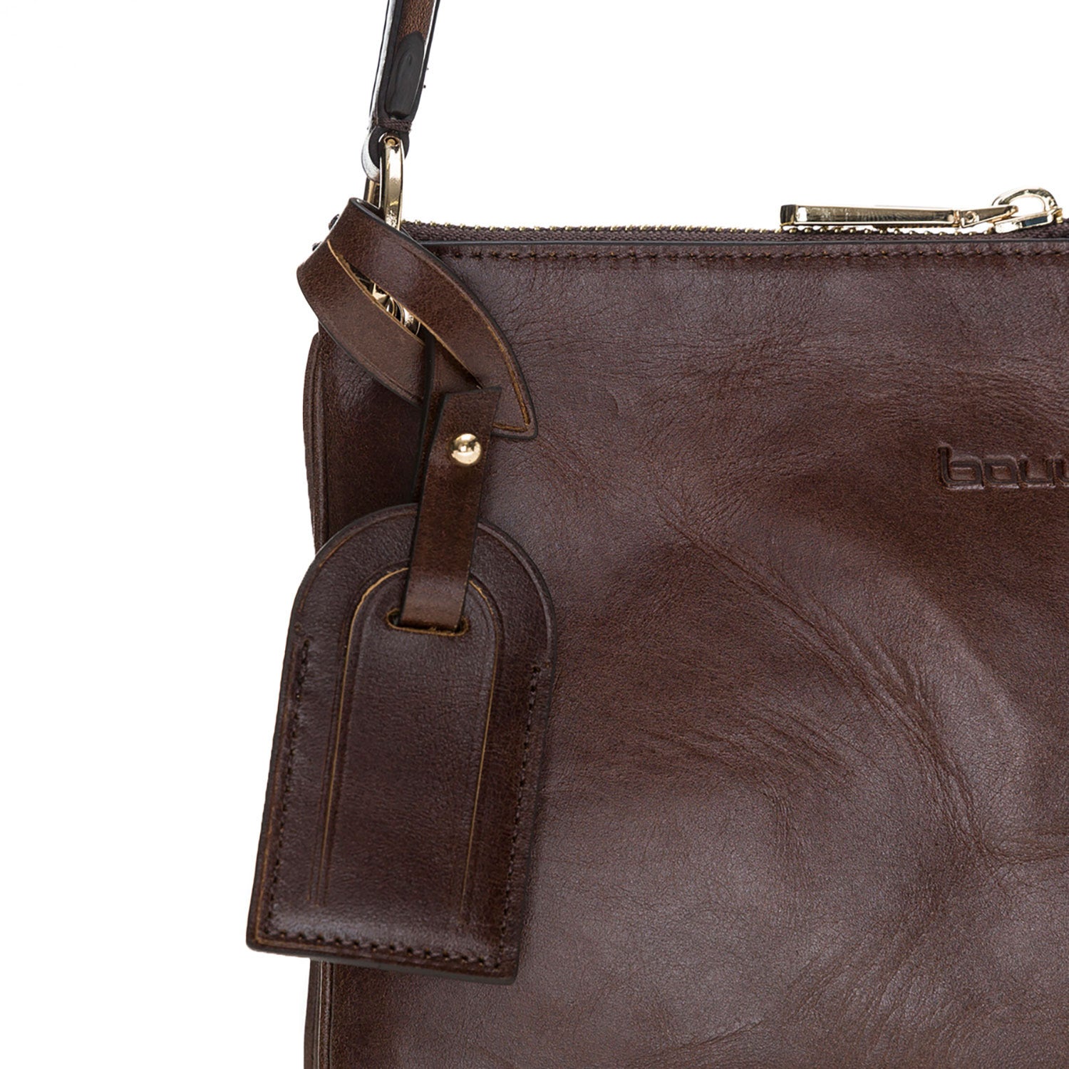 Jane Leather Handbag - DARK BROWN - saracleather